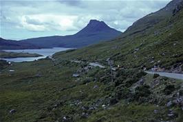 Heading west from Drumrunie, with Stac Pollaidh in the distance
