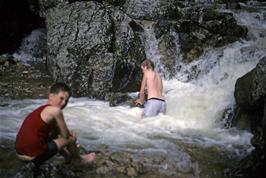 Aidan Neary & Matthew Nunn, taking a dip at Gordale Scar
