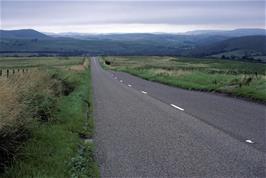 The straight B-road north from Elsdon
