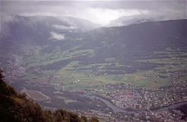 The town of Voss on the river Vosso, as seen from Mount Hangur [Remastered scan, 10/1989]