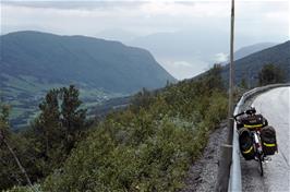 Our road descends towards Vik and we get a clearer view of the Sognefjord and the Hopra valley [New scan, 25/9/2019]