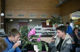 Shane and Mark Burnard in the cafe above the Lom shopping centre.  The cafe has since closed [Remastered scan, 17/9/2019]
