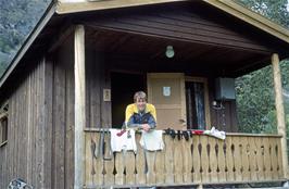Michael in our chalet at Skjak YH, Mogard, Bismo [Remastered scan, 15/9/2019]