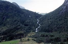 The Eikjaelvi river leaves the mountains near Vetlefjord [New scan, August 2019]