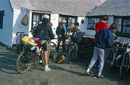 Paul Smith performs a high-speed brake cable change outside Tintagel YH at a time when we really needed to be on our way [Remastered scan, July 2019]