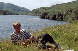I believe this is James Fletcher (can you confirm?) on the banks of the eastern end of Loch Eilt, looking towards Ranochan [New scan, July 2019]