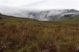 We were fortunate to witness this rare phenomenon of mist flowing over Coire Scamadel into Loch Scamadal on Skye [Remastered scan, July 2019]