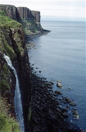 Mealth Falls and Kilt Rock, seen from the viewpoint near Ellishadder, Isle of Skye [New scan, July 2019]