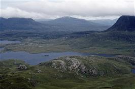 View northwards from Stac Pollaidh, to Loch Sionasgaig with Mount Sulliven on the right [New scan, July 2019]