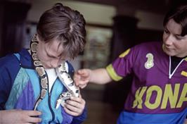 Martin Rushworth handles the snake, ably assisted by David Waldron [Remastered scan, June 2019]