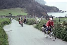 Roger Whalley leads the climb past Lee Abbey [Remastered scan, June 2019]