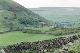 View towards Muker in Swaledale, from just before Angram, a mile from the hostel. [Remastered scan, June 2019]
