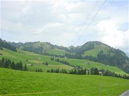 Wonderful Swiss mountain scenery at Saanenmöser as we prepare for the long descent, 14.1 miles into the ride
