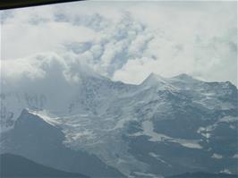 View to Jungfrau, where we will shortly be heading, from the approach to Wengen