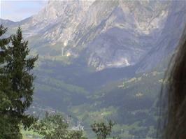 First sight of Grindelwald on the descent from Klein Scheidegg