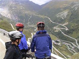 The incredible descent to Gletsch and the distant climb towards the Furkapass
