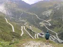 Tao at the amazing Grimsel Pass Viewpoint, 28.2 miles from Brienz and 2153m above sea level