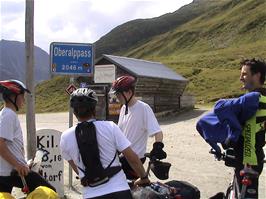 Oberalp Pass at last, the end of the climb and the beginning of a very long downhill, 8.6 miles into the ride