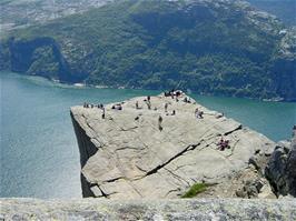 The breathtaking views to Lyse Fjord from a higher vantage point, looking down over Preikestolen