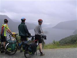 Spectacular Norwegian scenery at the Sauda Fjord Viewpoint, 37.0 miles into the ride