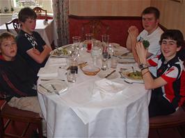 Osian, Joe, Gavin and Keir at the Ilsington Country Hotel