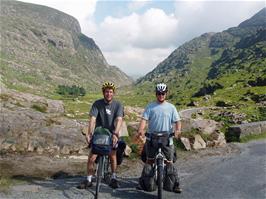 Michael and Gavin at the Head of the Gap of Dunloe, kindly taken by a passing motorist