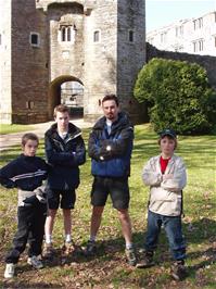 Dennis, Joe, Tao and Josh at Berry Pomeroy Castle