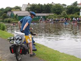 Raft race on the Bude canal