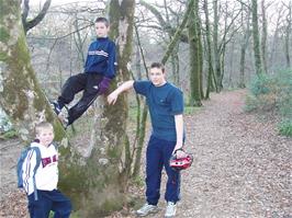 Alex, Dennis and Ben, somewhere in the depths of Hembury Woods