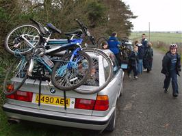 Beginning the process of unloading the bikes