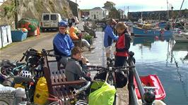 Our fudge stop at Mevagissey, 3.7 miles from Boswinger