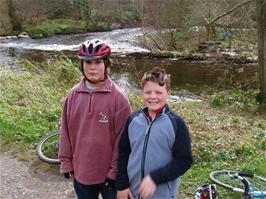 Zac and Ashley by the river Dart near Staverton Island