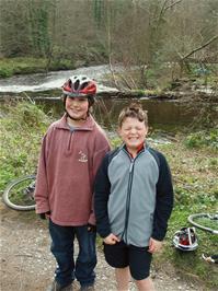 Zac and Ashley by the river Dart near Staverton Island - new photo for 2024