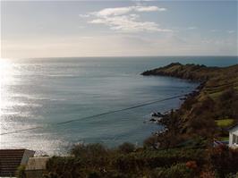 View to Perprean Cove from our room at Coverack Youth Hostel