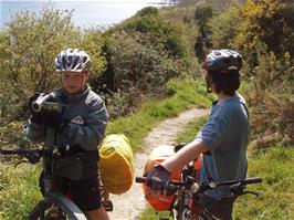 Ashley and Zac on the coast path to the Monkey Sanctuary