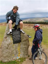 Ashley & Zac at the RAF memorial stone on Hamel Down