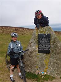 Ashley & Zac at the RAF memorial stone on Hamel Down