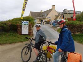 Ashley and Zac at the entrance to Treyarnon YH