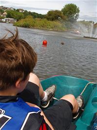 Ashley pedals hard on Newquay boating lake