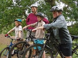 Ashley T, Tom, Donald and Ashley F on Hembury fort - new photo for 2024