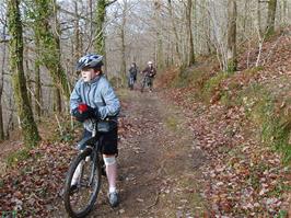 Ashley on the new track in Hembury Woods