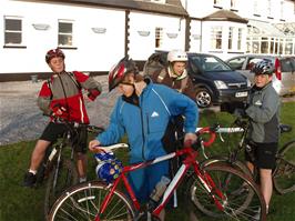 Sam, Olly, Ryan and Ashley outside the Ilsington hotel - new photo for 2024