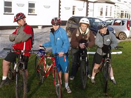 Sam, Olly, Ryan and Ashley outside the Ilsington hotel - new photo for 2024