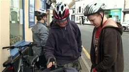 Outside the Corner House Tearooms, Watchet, after our refreshment stop