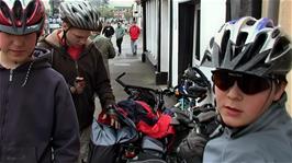 Outside the Corner House Tearooms, Watchet, after our refreshment stop