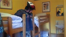 Zac in our rather cramped dorm at Minehead Youth Hostel