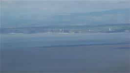 View to Nash Point lighthouse, near Bridgend, South Wales, from the top of North Hill, Minehead