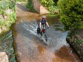 Zac tackles the ford at Allerford