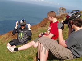 Stopping for a rest on the stunning coast path to Woody Bay