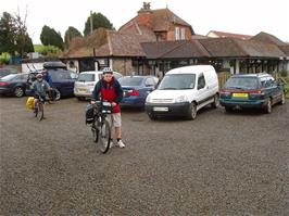 Leaving the Old Station House Inn at Blackmoor Gate after a very wet morning ride